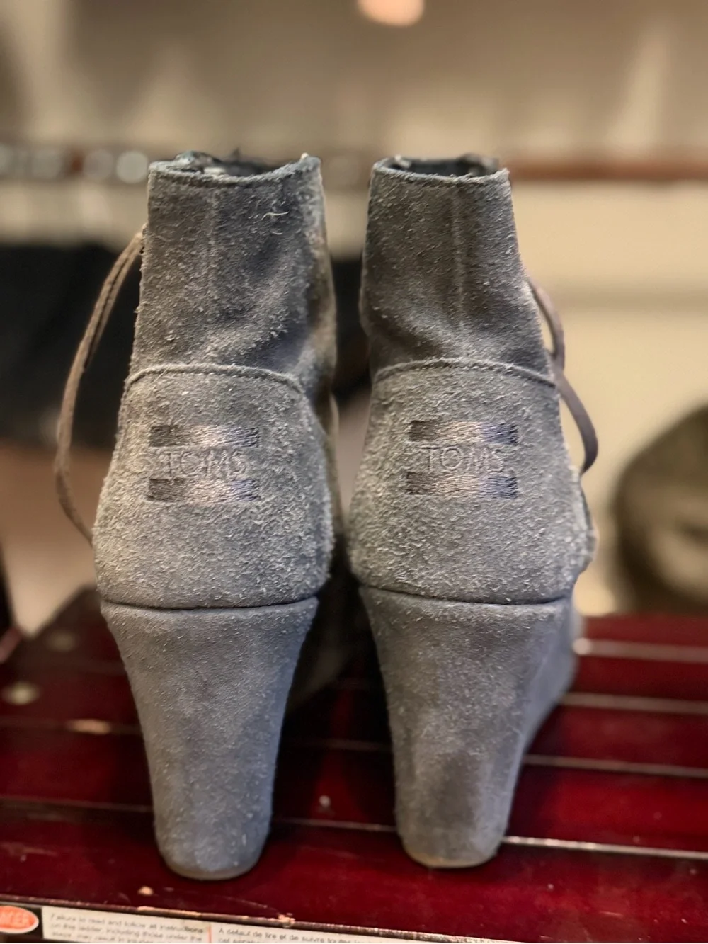 Toms Desert Wedge High Booties Gray